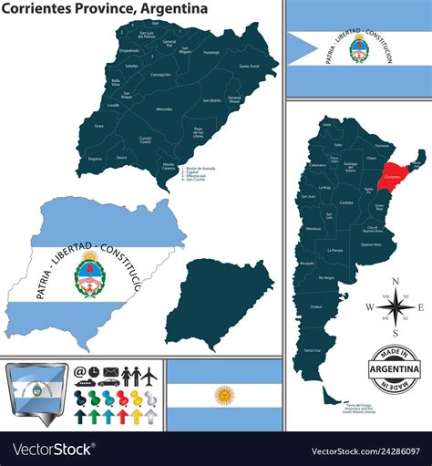Map Of Corrientes Province Argentina Royalty Free Vector
