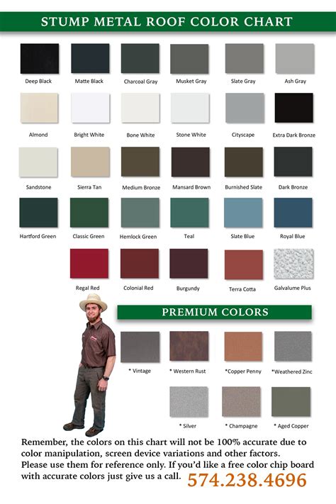 Metal Roof Color Chart Stump Roofing