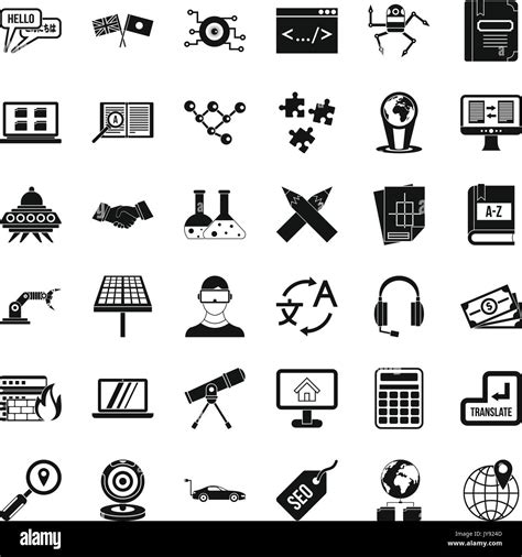 New Education Icons Set Simple Style Stock Vector Image And Art Alamy