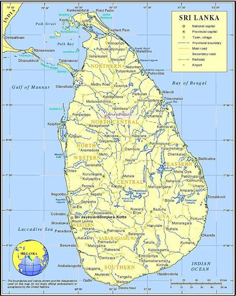 Railway Map Sri Lanka Sri Lanka Train Network Map Southern Asia Asia
