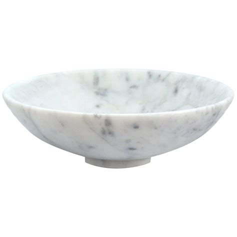 Bowl In White Carrara Marble Statuario Marble Arabescato Marble