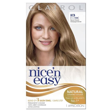 Clairol Nicen Easy Permanent Hair Dye 103b8cb Natural Medium Champagne Blonde Uk