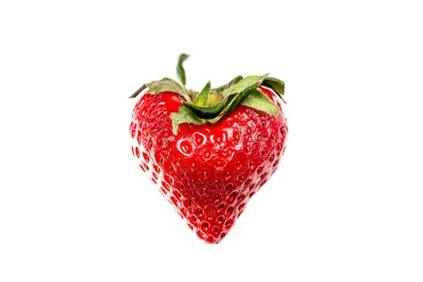 Heart Shaped Strawberry On White Creative Commons Bilder