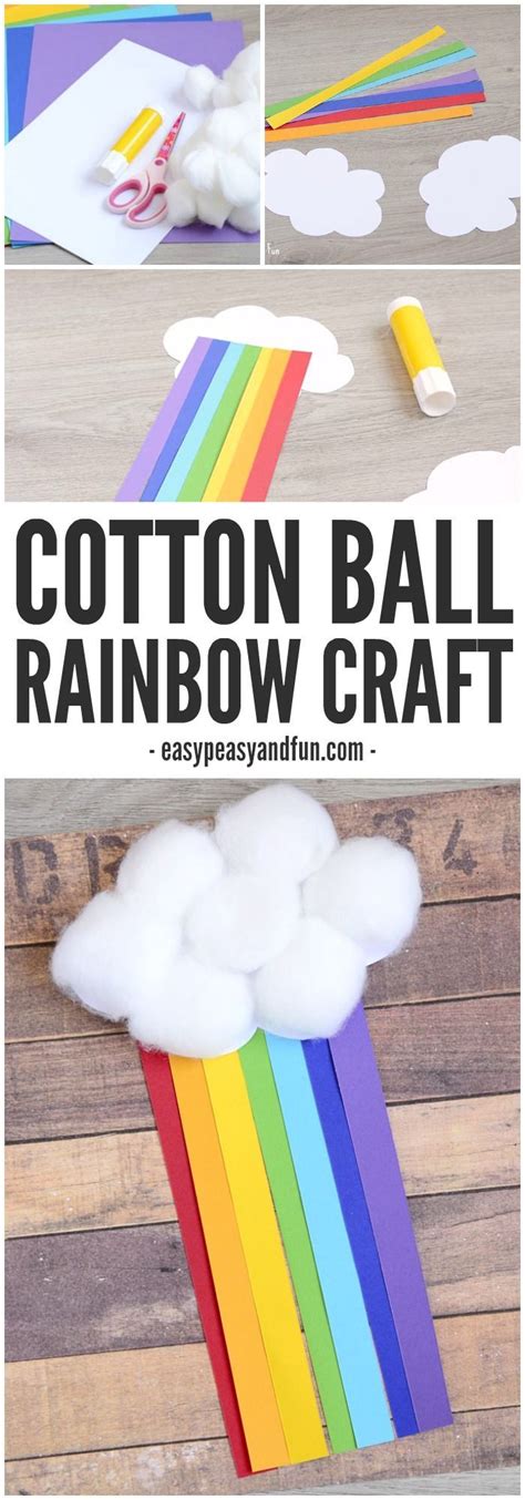 Cotton Ball Rainbow Craft Rainbow Crafts Spring Crafts For Kids