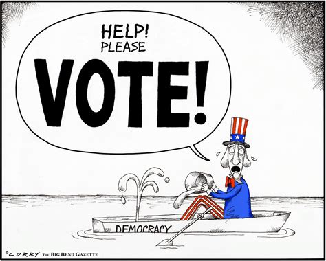 Political Cartoon U S Uncle Sam Democracy Please Vote Midterm Elections The Week