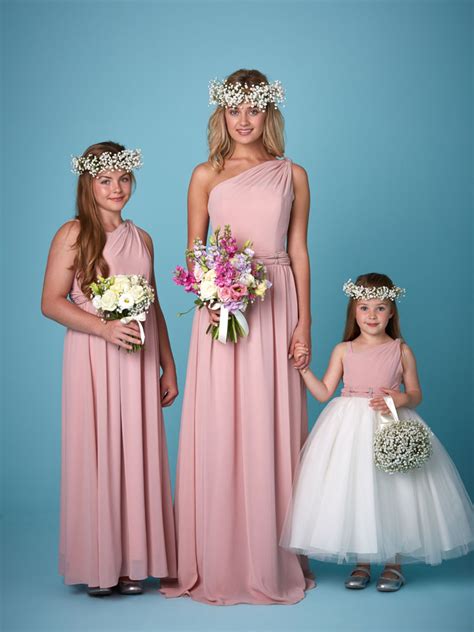 One Shoulder Full Length Bridesmaid Dress With Ruched Waist Band Detail
