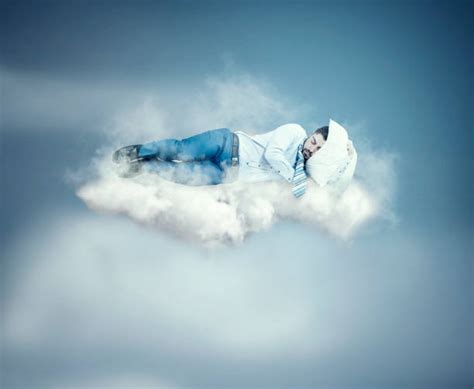140 A Man Sleeping In A Bed Of Clouds Stock Photos Pictures And Royalty