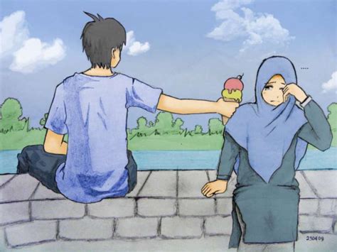 90 Gambar Animasi Kartun Pasangan Hijab