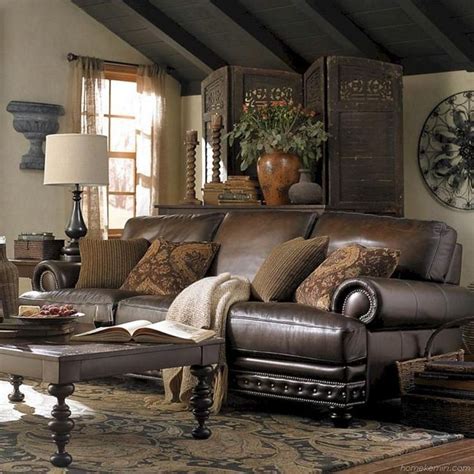 Armchairs should be cozy, the perfect place to curl up with a good book. 50+ Rustic Leather Living Room Furniture Design ...
