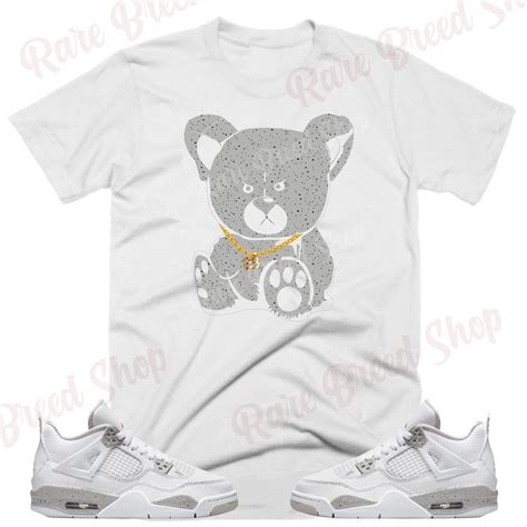 Teddy Bear Air Jordan Retro 4 Tech Grey White Oreo Etsy Uk