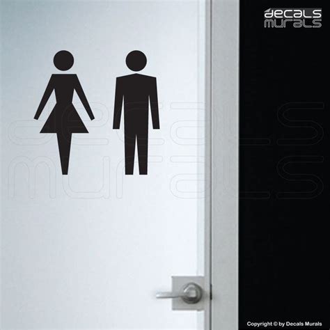Wall Decals Female Male Symbol Stick Figure Stickers His And Etsy