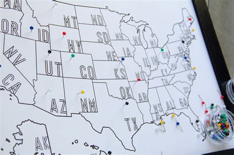 Push Pin Map Personalized Travel Map Usa United States Etsy