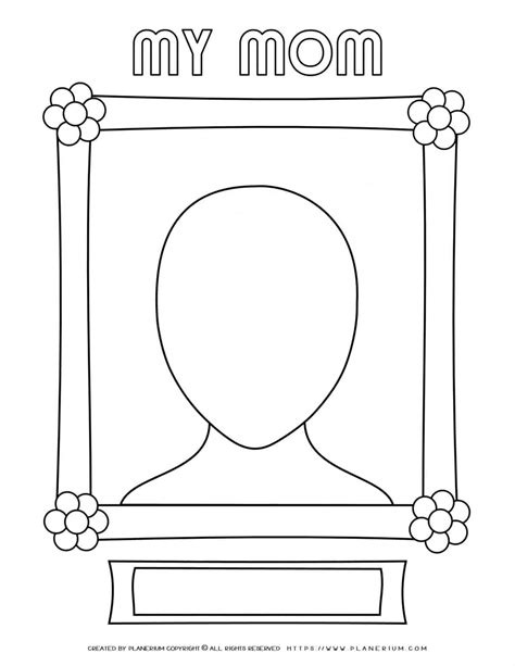 Mother S Day Coloring Page My Mom S Portrait Planerium