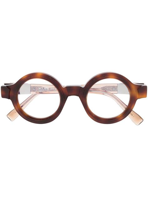 kuboraum s1 round frame eyeglasses brown editorialist