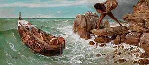 Odysseus, And, Polyphemus, Painting, By, Arnold, Bocklin