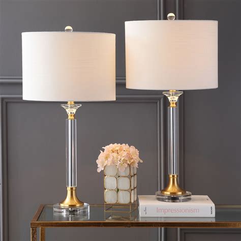 Mark 28 Crystalmetal Led Table Lamp Clearbrass Gold Set Of 2 By