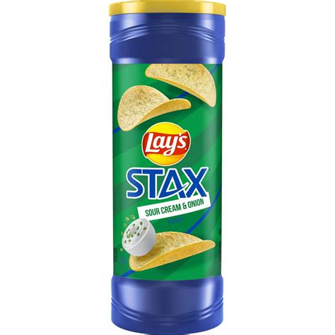 Lays Stax Sour Cream And Onion Flavored Potato Crisps 55 Oz Canister