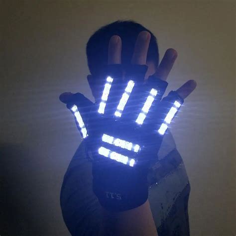 Missky Led Light Glowing Gloves Colorful Luminous Flashing Skeleton