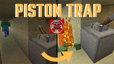 Redstone Turtorial 8 How To Make A Simple Piston Lava Trap In