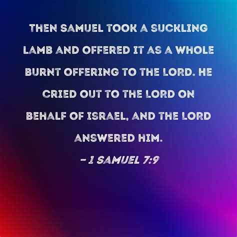 1 Samuel 79 Then Samuel Took A Suckling Lamb And Offered It As A Whole