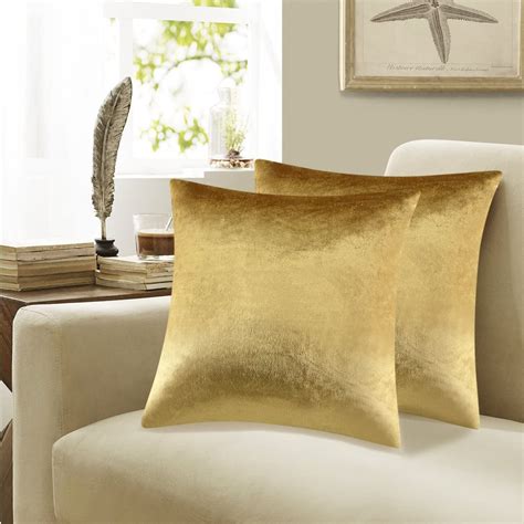 Gigizaza Decorative Throw Pillow Covers 16x16gold Square Couch Pillow
