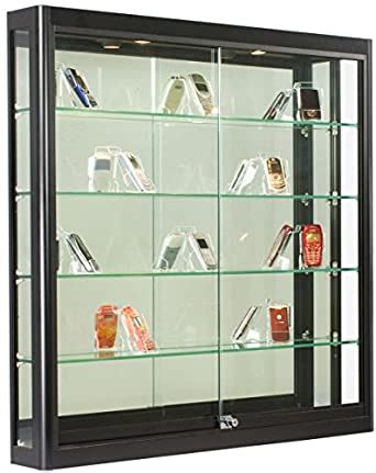 Our display cases, showcases & cabinets can be found in. Amazon.com: Wall-Mounted, Black Aluminum Glass Display ...
