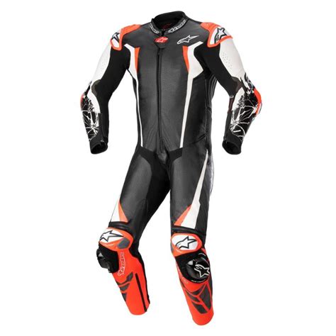 Mono Alpinestars Racing Absolute V2 1 Pc Leather Suit Black White Red