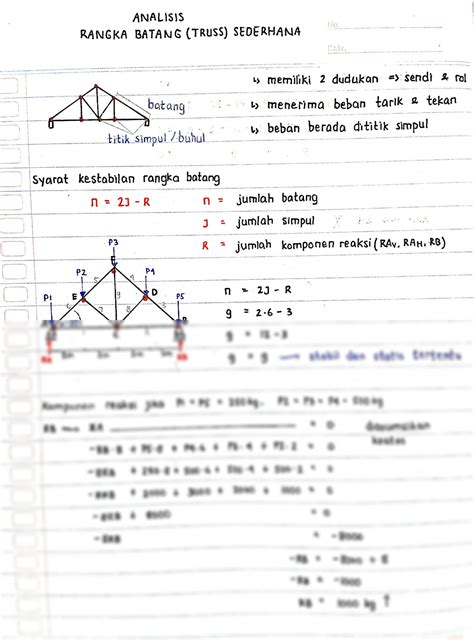 SOLUTION: Mekanika teknik analisis reaksi gaya rangka batang 2 - Studypool