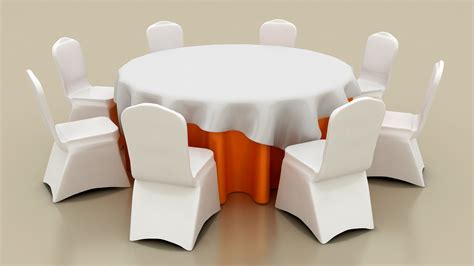 3D Hotel Banquet Table with Chairs | CGTrader