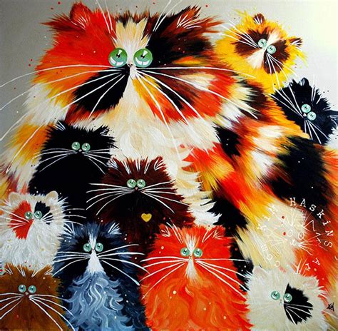 Psychedelic Funny Cat Paintings By Kim Haskins