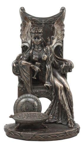 Celtic Goddess Of Fertility Maeve Seated On Throne Statue 11h Medb