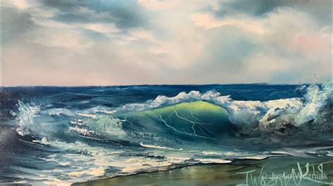 How To Paint A Seascape And Wave For Beginners Full Tutorial Paintings Ocean Waves