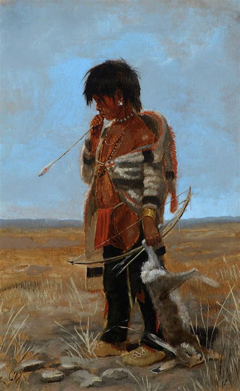 Indian Boy Painting By Charles M Russell Pixels