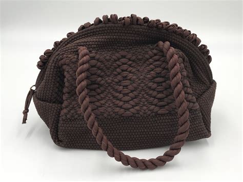 Vintage 1940s Brown Corded Clutch Bag Knit Bag Crochet Handbag Etsy