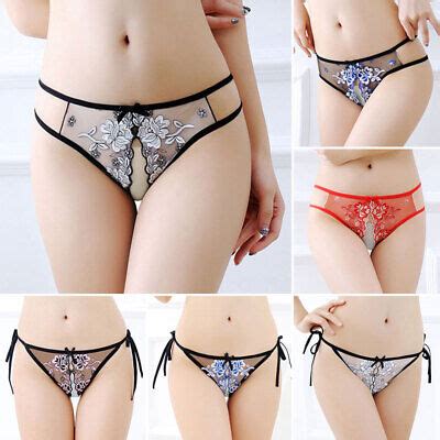 Sexy Thongs Night Lace G String Crotchless Open Crotch Womens Panties