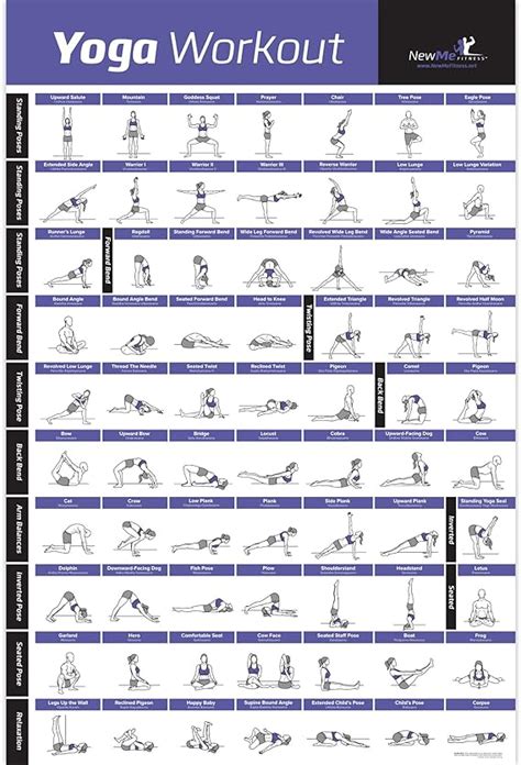 Yoga Pose Exercise Poster Laminated Premium Instructional