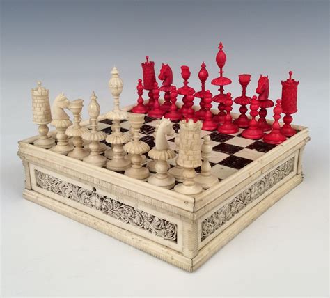 Antique Early 19th Century Miniature Chess Set