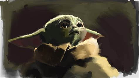 Baby Yoda The Mandalorian Painting Demo Youtube