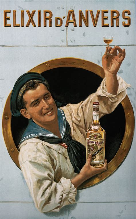 Vintage Liquor Poster Elixir D Anvers By Gerard Portielje Vintage