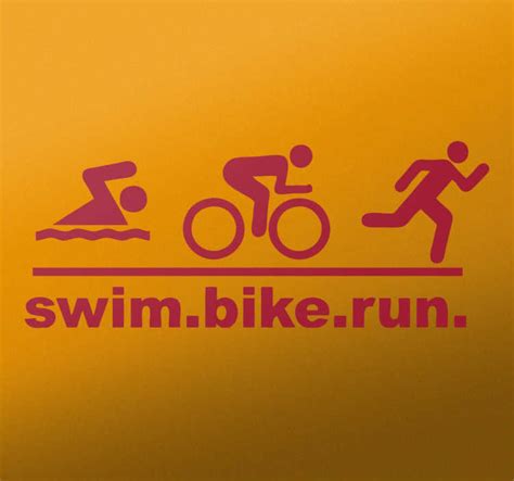 Swim Bike Run Sports Sticker Tenstickers