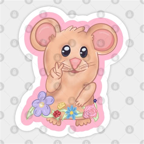 Peace Sign Hamster Meme With Flowers Hamster Meme Sticker