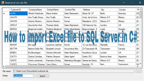 Read The Data From Excel File And Update In Database Table Using C Net