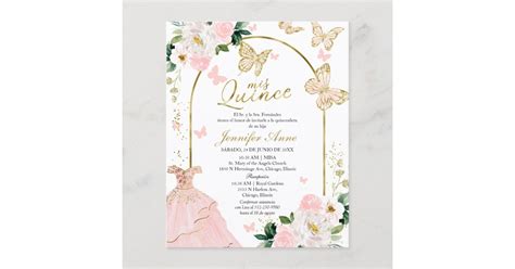 Butterfly Budget Spanish Quinceanera Invitations Zazzle