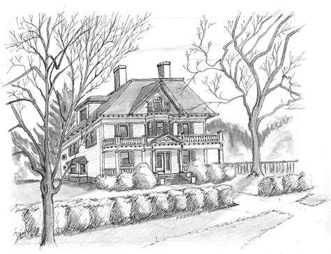 Pine Street Home F Drawing By Paul Meinerth Fine Art America