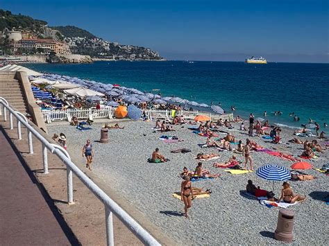 Beau Rivage Beach In Nice France Looking Toward Opera Beach