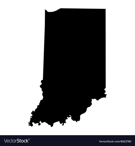 Map Us State Indiana Royalty Free Vector Image