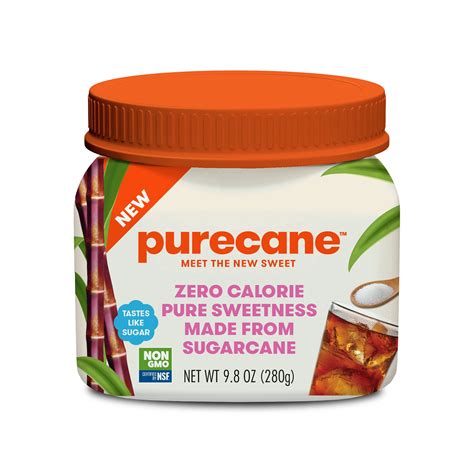 Purecane Zero Calorie Granulated Sweetener Canister Sugar Substitue 9