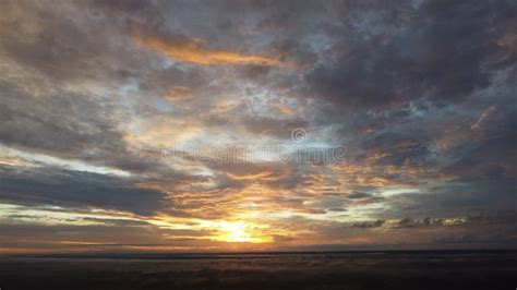 Beautiful Horizon Of The Sea On The Sunset Stock Image Image Of