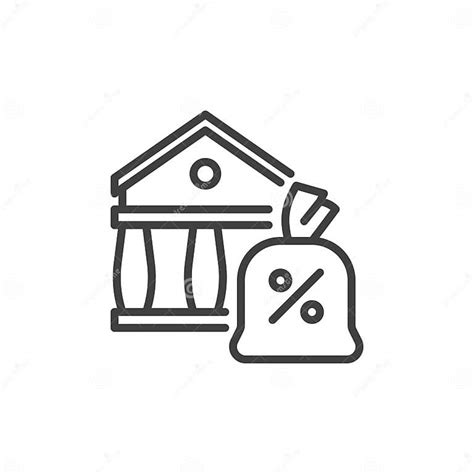 Bank Loan Line Icon Stock Vector Illustration Of Sign 283047573