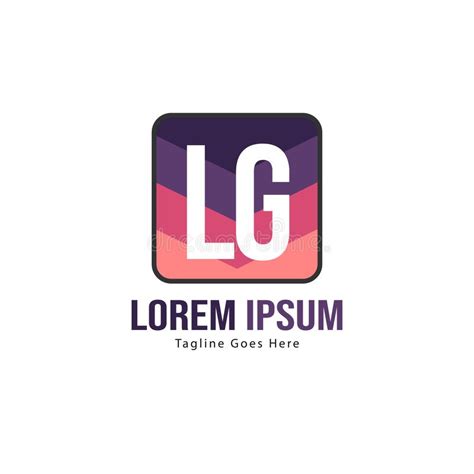 Initial Lg Logo Template With Modern Frame Minimalist Lg Letter Logo